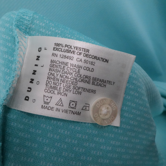 Dunning Golf Shirt Mens XXL Green Striped The Major Logo Embroidered Performance - Picture 13 of 14